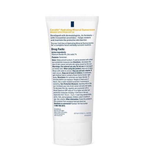 CeraVe Hydrating Mineral Face Sunscreen Broad Spectrum SPF 50