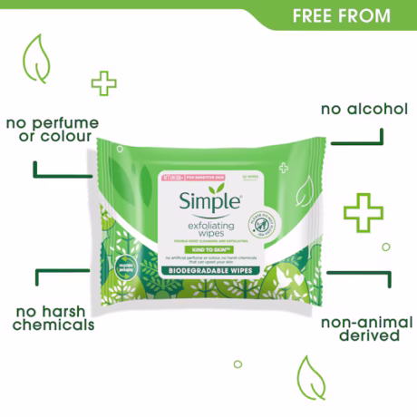 Kind to Skin Biodegradable Exfoliating Facial Wipes1