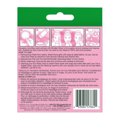 Micellar Cleansing Eco Pads, Reusable, 3 Packss